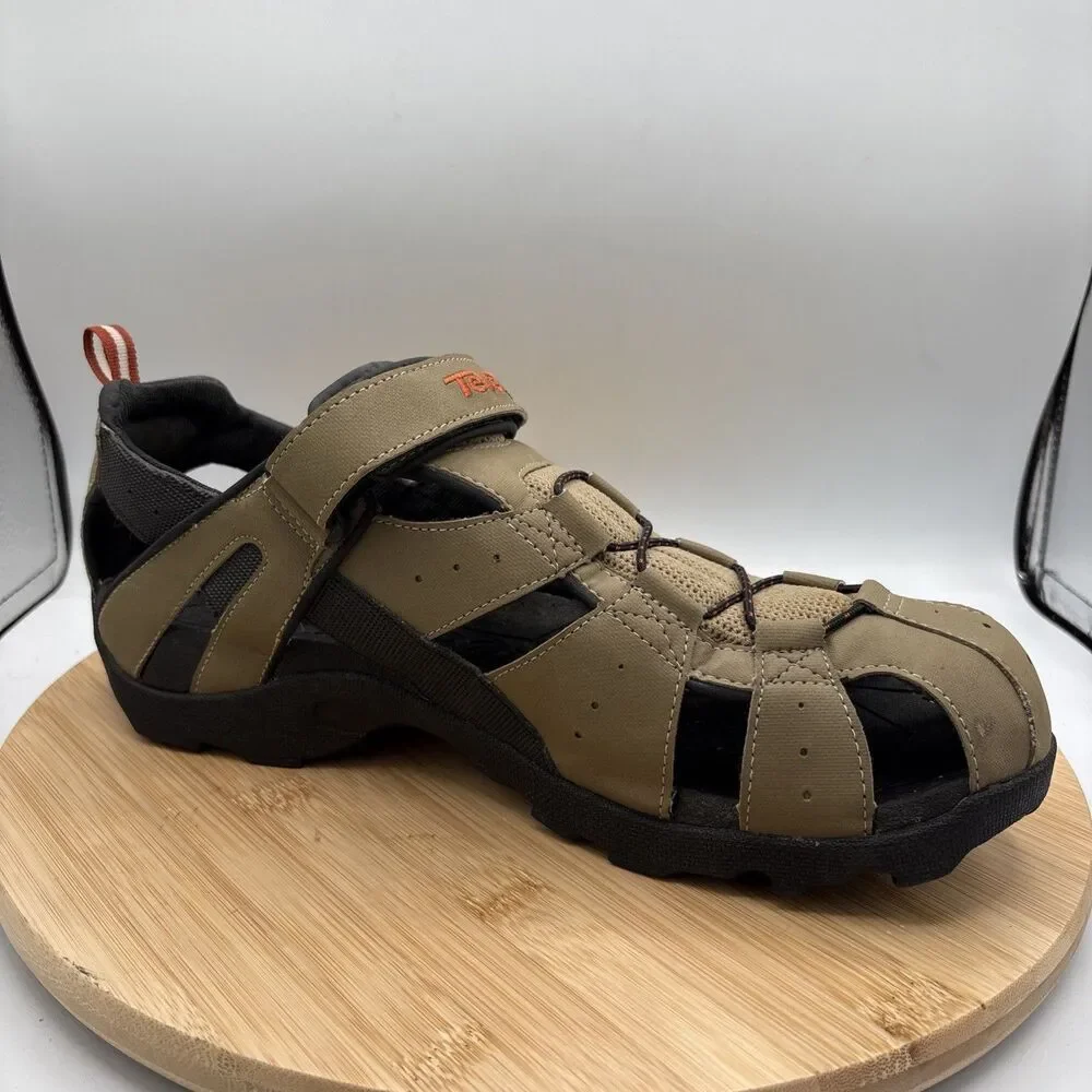 Teva Deacon Fisherman Sandals Mens 12 Khaki Sport Water Hiking ShocPad 6968